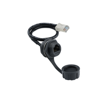 Connecteur de câble étanche IP68 LSHITECH 0,1-1m Cat5/Cat6/8p8c, fiche aviation blindée en cuivre et nylon, connecteur Ethernet mâle/femelle