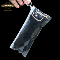 Sac à fermeture éclair en PVC givré avec logo personnalisé, emballage de bijoux biodégradable, mini pochette transparente, fermeture éclair transparente, vêtements, chaussures