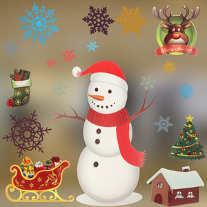 Autocollants de Noël pour fenêtres, film adhésif statique amovible, décoration de vacances pour les portes et les fenêtres des magasins - Product Image 2