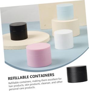 Pot cosmétique rond en plastique noir rechargeable, qualité alimentaire PET, pour crème corporelle, avec couvercle à vis, 250ml 400ml 500ml, logo personnalisé - Product Image 6