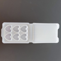 Boîte blanche à 6 cavités avec couvercle transparent pour fondants de cire, moule en forme de coquille pour tartes, emballage en plastique pour bougies et fondants de cire