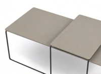 Ensemble de tables basses carrées modulaires chinoises modernes en panneaux HDF gris, tables gigognes à double panneau pour salon, mobilier de maison