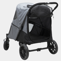 Vente chaude Luxe Gris Télécharger 40kg 4 Roues Running Dog Poussette pour un Grand Chien