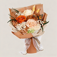 Bouquet de roses éternelles, roses réelles préservées, boîte cadeau, vente en gros pour la Saint-Valentin, anniversaire, OEM