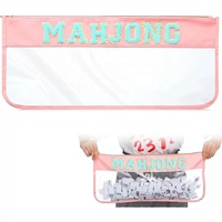 Sac de transport personnalisé en chenille avec lettres, étanche et durable, en PVC transparent, sac à bandoulière, sac de rangement portable, sac à main pour jeu de Mahjong standard NMJL