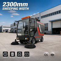 Balayeuse industrielle tout-en-un autoportée pour sols et routes 2300mm 20000 ㎡ Poubelle à débris de 240 L pour centre logistique