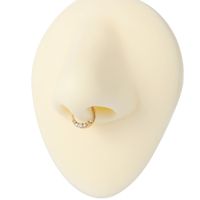 Anneau de nez en acier inoxydable 316L plaqué or PVD, serti de 5 zircons blancs, piercing corporel, bijoux de superstar personnalisés