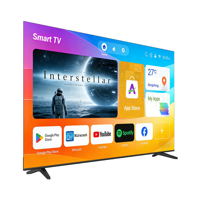 75 Inch Android Smart TV Frameless 4K UHD Big Screen Wi-Fi Supported Borderless LED Television 8 Speakers for Input for Hotel