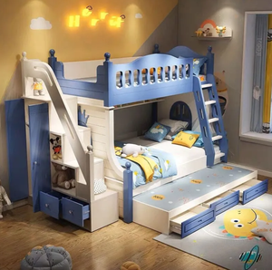 <span class=keywords><strong>Lit</strong></span> superposé en bois massif rose Princess Tree House <span class=keywords><strong>pour</strong></span> filles avec toboggan et escalier, tiroirs <span class=keywords><strong>de</strong></span> rangement <span class=keywords><strong>pour</strong></span> la chambre des enfants - Product Image 4