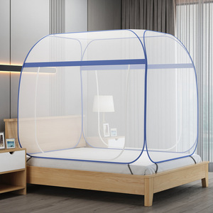 2025 mùa hè mới phòng ngủ đơn giản nhà giường đôi Miễn phí lắp đặt dây thép lớn hàng đầu yurt lưới chống muỗi - Product Image 5