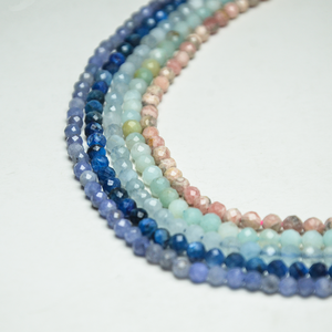 Perles de pierres précieuses naturelles 4mm perles rondes à facettes en vrac aigue-marine Amazonite Kyanite Rhodochrosite Tanzanite pour la fabrication de <span class=keywords><strong>bijoux</strong></span> à bricoler soi-même - Product Image 5