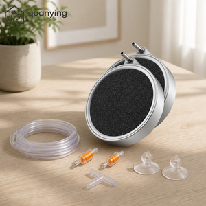 Kit Difusor de Ar para Aquário com Duas Pedras Difusoras de Bolhas Ultrafinas de 8cm, Válvula de Retenção, Ventosa, Durável, Baixo Ruído e Alta Eficiência - Product Image 1