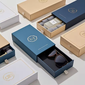 Boîte à tiroir en carton ondulé personnalisée avec logo, en forme de <span class=keywords><strong>livre</strong></span>, pour cosmétiques, parfums, lunettes de soleil, portefeuilles, boîtes en papier durables avec éponge - Product Image 1