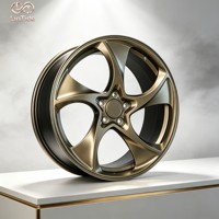 Jantes forgées Champagne Bronze à cinq branches 21x9.5J pour Tesla Model S Plaid 5x120 ET40 CB64.1 pour la personnalisation de véhicules électriques