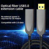 Kabel ekstensi AOC USB 3.0 kecepatan tinggi, kabel ekstensi 5Gbps hingga 50meter, kabel ekstensi sinyal Serat Optik sepuluh serat gigabit