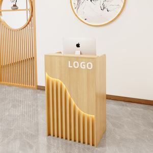 Comptoir de caisse compact avec éclairage pour salon de coiffure, magasin de vêtements, minibar, table de réception populaire pour barbier - Product Image 5