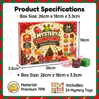Calendrier de l'Avent de Noël : Boîte Mystère 24 Jours – Jouet Anti-Stress en Caoutchouc Souple (Fidget Toy)
