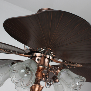 Đỏ cổ phong cách LED quạt trần với 5 lưỡi gỗ điều khiển từ xa sắt/Cơ sở thép không gỉ - Product Image 6