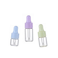 Flacon compte-gouttes mignon en verre borosilicate de 1 ml, 2 ml, 3 ml, 5 ml pour sérum et huiles essentielles avec bouchon coloré