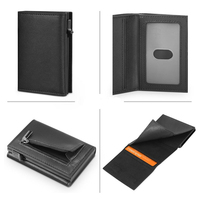 Meilleur vendeur affaires Rfid bloquant Smart Pop Up portefeuille en cuir véritable pour hommes porte-carte de crédit mince