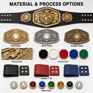 Cintura del Campionato Pesi Massimi, Personalizzata con Finitura in Oro, Premio Campione in Pelle, Produttore - Product Image 6