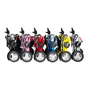 Prezzo ragionevole telaio in lega di alluminio 24v 250W motore pieghevole leggero sedia a rotelle elettrica per le persone disabili