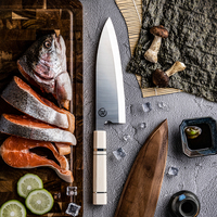Couteaux à fileter de Chef de cuisine japonais professionnel en acier inoxydable Sashimi Sushi Fish 8 pouces Deba couteau ivoire Octangle poignée
