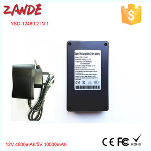 Zwart Case Oplaadbare Dc 12V 4800Mah Li-Ion Batterij Met Aan Uit Schakelaar Voor Cctv Camera Led Strips - Product Image 4