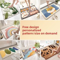 SANHOME Schnellt rocknende rutsch feste Fuß matte in Katzen klauen form Cartoon Design Polyester Teppich polsterung für den Badezimmer boden zu Hause