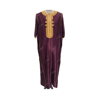 Abaya marocaine de luxe pour hommes, brodée, respirante, pour musulmans Livraison rapide, prête pour l'été