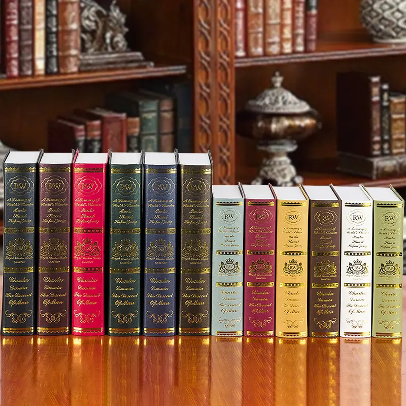 Özelleştirilmiş sahte kitaplar ev dekor Luxe Prop sahte kitap sahte kitaplar düz