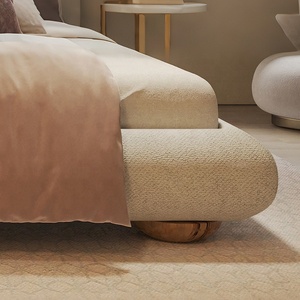 <span class=keywords><strong>Lit</strong></span> de luxe en tissu, style moderne et épuré, grand <span class=keywords><strong>lit</strong></span> capitonné pour chambre principale - Product Image 5