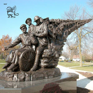 BLVE Sculpture Monumentale Géante en Métal pour Extérieur Urbain, Statue de Guerrier <span class=keywords><strong>Soviétique</strong></span> en Bronze Agé à Genoux, Héroïque Combattant - Product Image 6