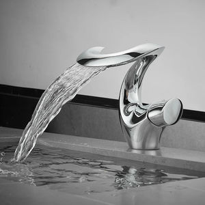 Grifo <span class=keywords><strong>de</strong></span> <span class=keywords><strong>Lavabo</strong></span> Monomando <span class=keywords><strong>de</strong></span> Lujo Moderno para Baño, <span class=keywords><strong>de</strong></span> Latón Cromado, con Válvula Cerámica para Agua Fría y Caliente, para Montaje en Encimera - Product Image 4
