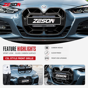 Parrilla Delantera Estilo CSL de Fibra de Carbono Seca con ACC para <span class=keywords><strong>BMW</strong></span> Serie 4 G22 G23 430i M440i <span class=keywords><strong>Coupé</strong></span> Convertible Brillante 2020+ - Product Image 6