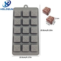 Moules en silicone flexibles de qualité alimentaire résistants à la chaleur avec logo personnalisé, 15 cavités carrées, pour bougies, chocolats, bonbons et desserts