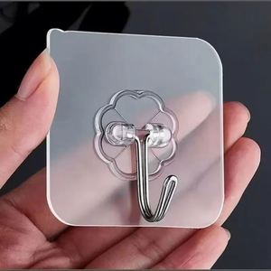 Transparent Self-Adhesive Wall <b>Hooks</b> Hangers Heavy Load Rack <b>Kitchen</b> Bathroom Accessory for Wardrobes & Living Rooms - Product Image 2