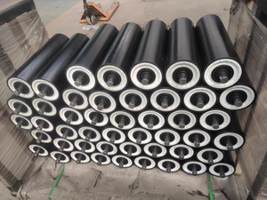 PU <span class=keywords><strong>PE</strong></span> tráng mang tàu sân bay cao su Tụt Hậu Bề mặt tráng <span class=keywords><strong>idler</strong></span> vành đai thép băng tải con lăn - Product Image 3