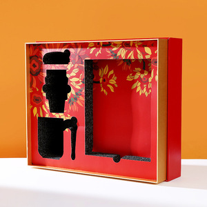 Customized Empty Tea Gift <b>Boxes</b> Rectangle Paper Material With <b>Floral</b> Design For Tea And Teacup Sets Souvenir Packaging - Product Image 1