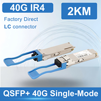 Modul Transceiver Optik QSFP Dual Fiber 40G 0.3km 2km 10km 40km 80km LC MPO Duplex Jarak Jauh Penuh untuk Jaringan Pusat Data