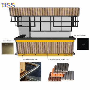 Elegante Barra de vino elegante Barra de bar para restaurante Barra de cóctel funcional con riel de pie de latón - Product Image 2