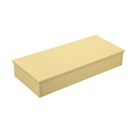 Base de présentation en bois clair écologique sur mesure pour table basse large à surface stratifiée en mélamine pour vêtements