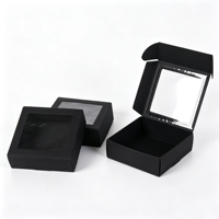 Boîte en papier personnalisée : Boîte en papier carrée avec fenêtre transparente, boîte cadeau en kraft/blanc/noir pour emballer des biscuits, des pâtisseries, des bijoux