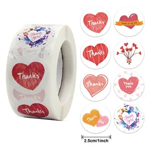 Yiwu Custom Printing Sticker Adhesive Product Packaging Label OEM Business White Circle Paper Stickers Thank You For Supporting