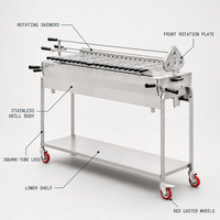 Barbecue de jardin populaire Barbecue à charbon de bois extérieur Barbecue Commercial Heavy Duty BBQ Gill avec chariot