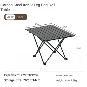 Ruida Outdoor Rectangular Folding <b>Table</b> Carbon Steel Picnic Portable <b>Camping</b> Lightweight Modern Outdoor Furniture - Product Image 4