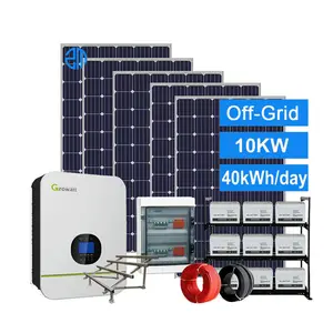 离网太阳能发电系统3KW 5KW 10KW家用太阳能电池板套件10kw 10KW太阳能系统价格