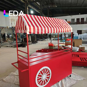 Carrito de Decoración para Bodas al Aire Libre LEDA, Carrito para Exhibición de Flores, Carrito de Algodón de Azúcar, Carrito Negro para Dulces - Product Image 5