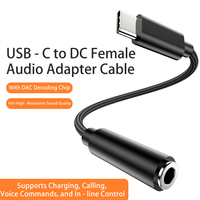 Adaptador de Audio de aleación de aluminio niquelado A339 USB3.0 DAC Chip tipo C a DC Cable USB de malla de nailon trenzado para Monitor de micrófono