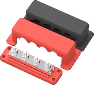 600A thanh xe buýt 48V DC Pin phân phối khối với M10 Thiết bị đầu cuối đinh tán 8 ốc vít & bìa điện tiêu cực pin Buss thanh - Product Image 3